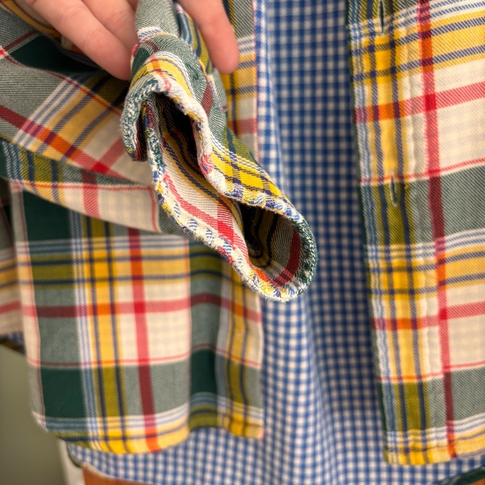 Vintage Yves Saint Laurent Pour Homme Plaid Button Down Shirt Size L 100% Cotton - Picture 10 of 16